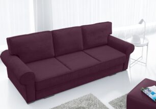 BORIS fioletowa kanapa w angielskim stylu. Rozkładana