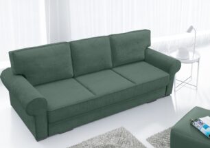 BORIS zielona kanapa w stylu angielskim. Rozkładana