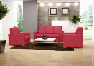 ESTELLE czerwona nowoczesna sofa. Rozkładana