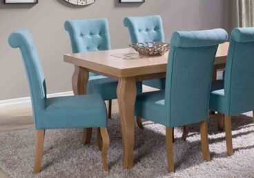 Niebieskie tapicerowane krzesło K45 do jadalni, salonu