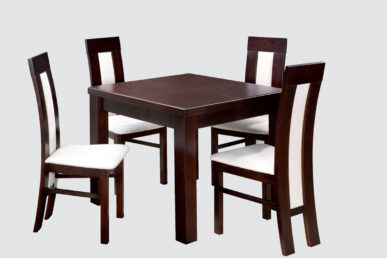 Stół S12 rozkładany do jadalni, salonu z okleiny drewnianej lub płyty laminowanej w dowolnym kolorze według próbnika wykończeń