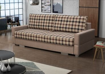 IZUS to kanapa z funkcją spania i pojemnikiem na pościel. Materiał z której jest wykonana, jest wysokiej jakości .